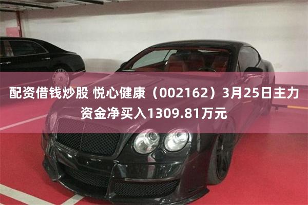配资借钱炒股 悦心健康（002162）3月25日主力资金净买入1309.81万元