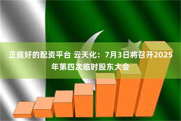 正规好的配资平台 云天化：7月3日将召开2025年第四次临时股东大会
